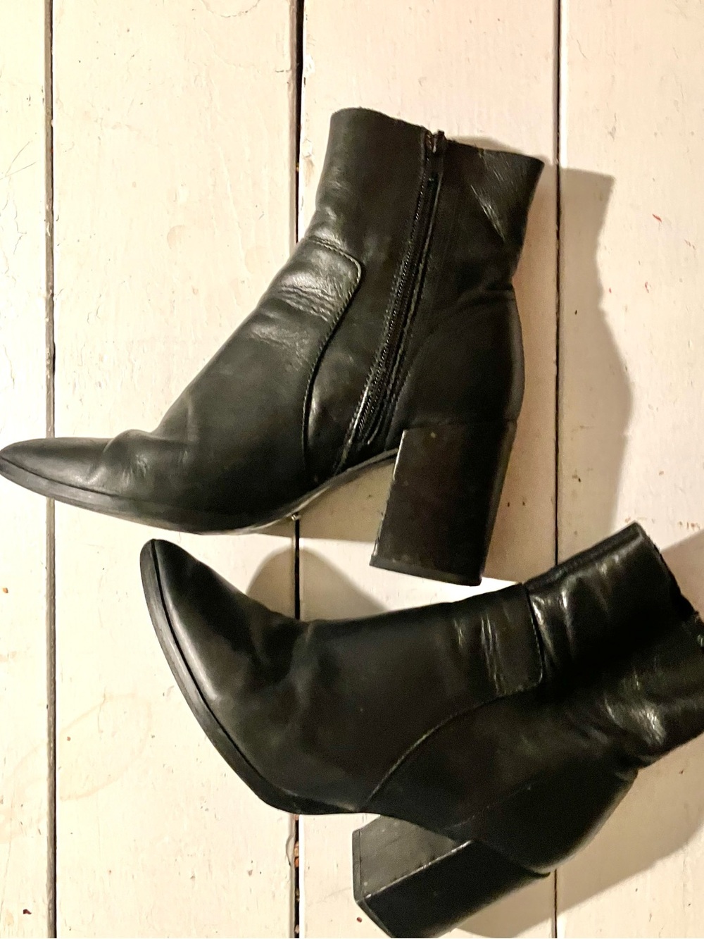 Women's Black Pointed Toe 3" Heeled Boots Real Leather Tony Bianco "Brazen" 6.5